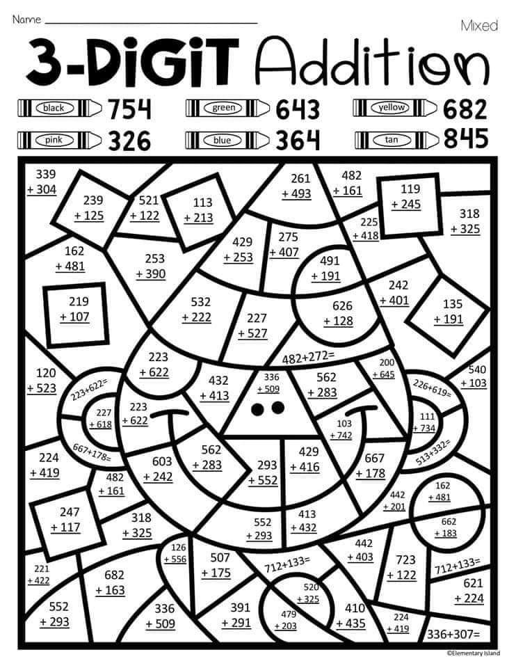 Free Coloring Math Worksheets For 2nd Grade 2nd Grade Math Worksheets