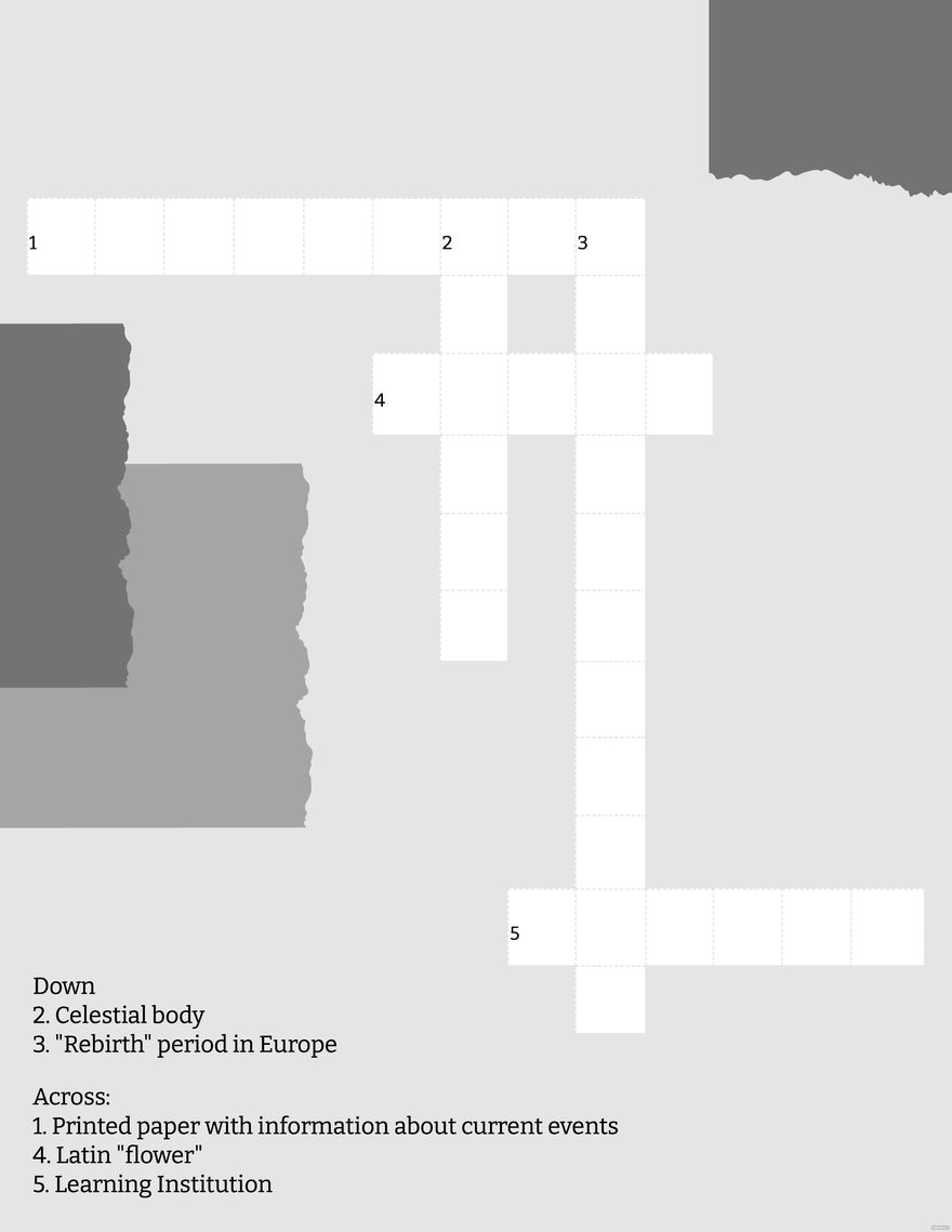 crossword puzzle template free download