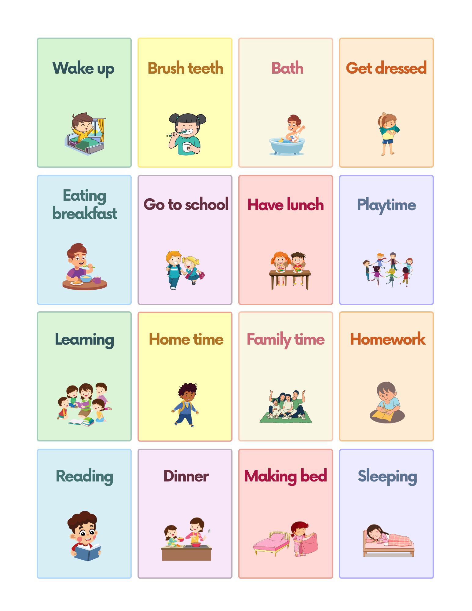 Free Daily Routines Flashcards For Autism And Speech Therapy 