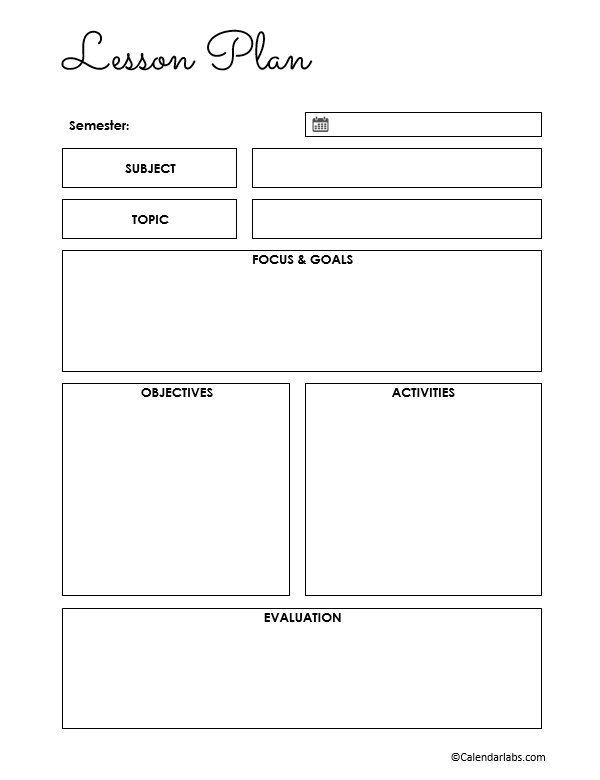 lesson plan template word free download