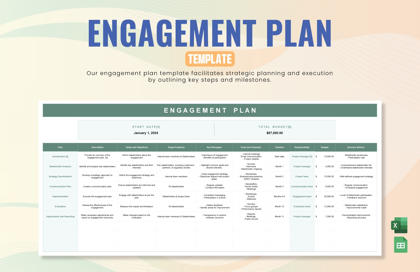 Free Engagement Plan Templates Editable And Printable