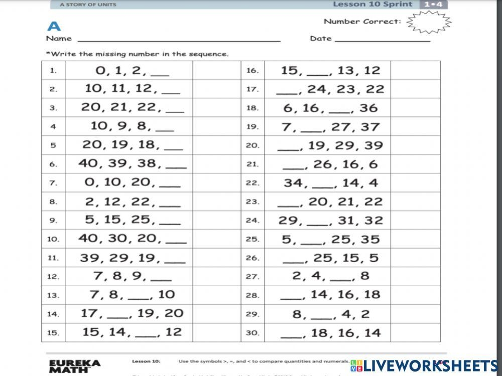 eureka math worksheets