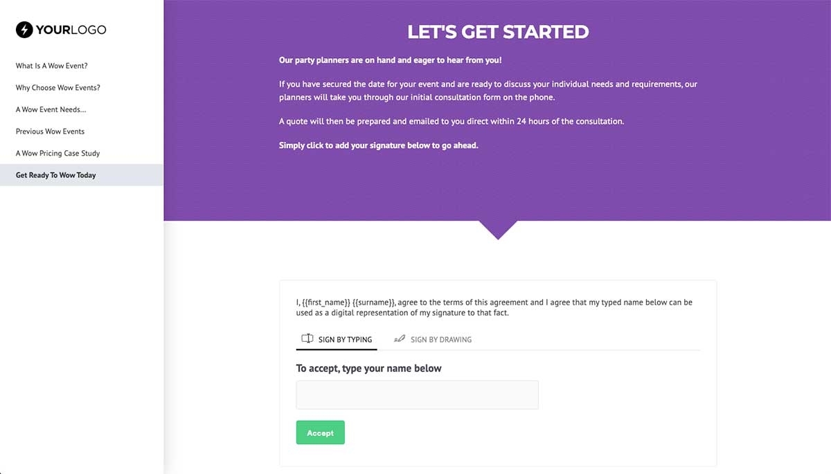 event planning proposal template