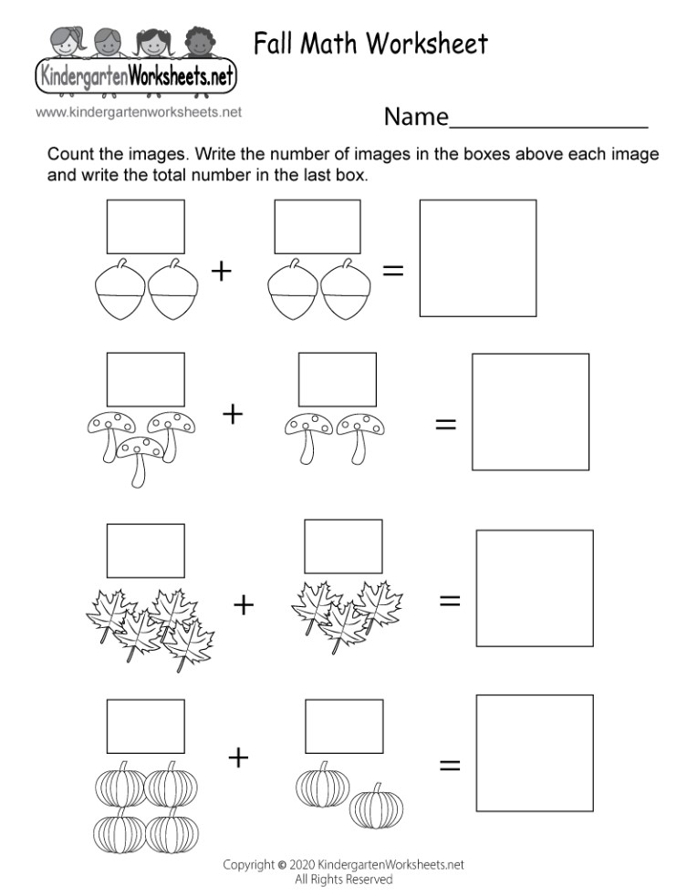 Free Fall Math Worksheets For Kindergarten Kindergarten Worksheets