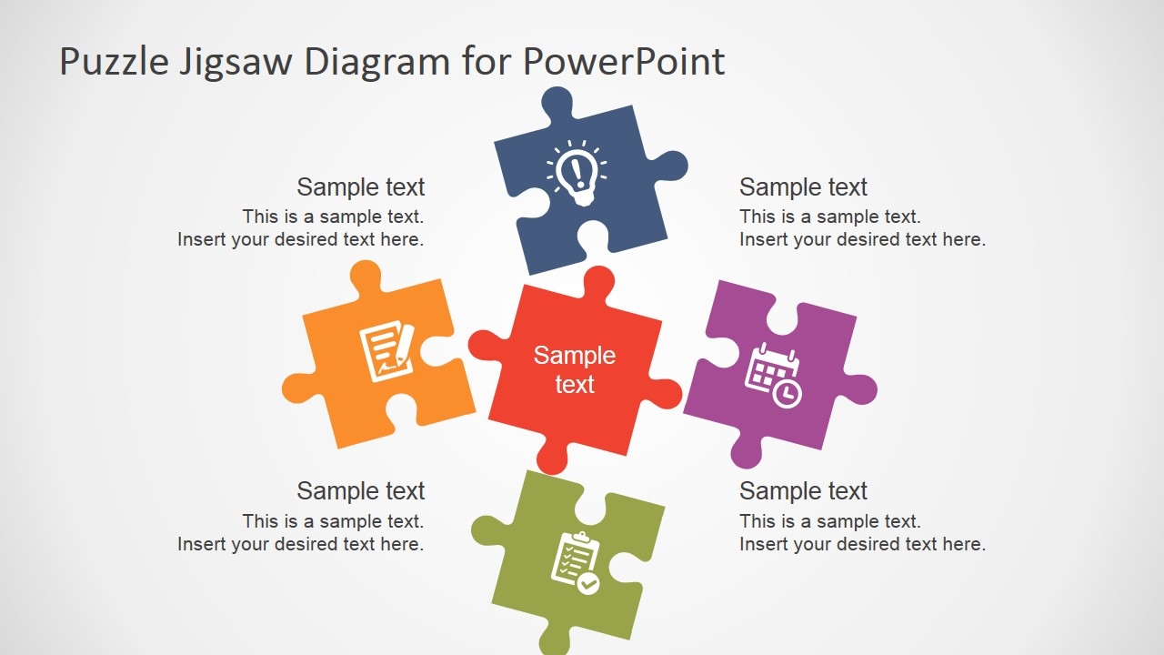 Free Flat Puzzle Jigsaw PowerPoint Diagram Google Slides