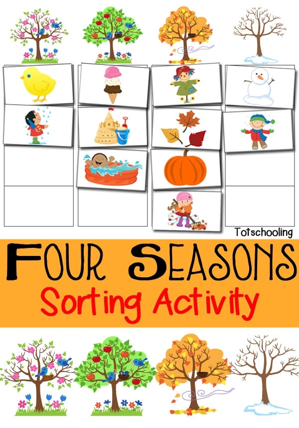 FREE Four Seasons Sorting Printable