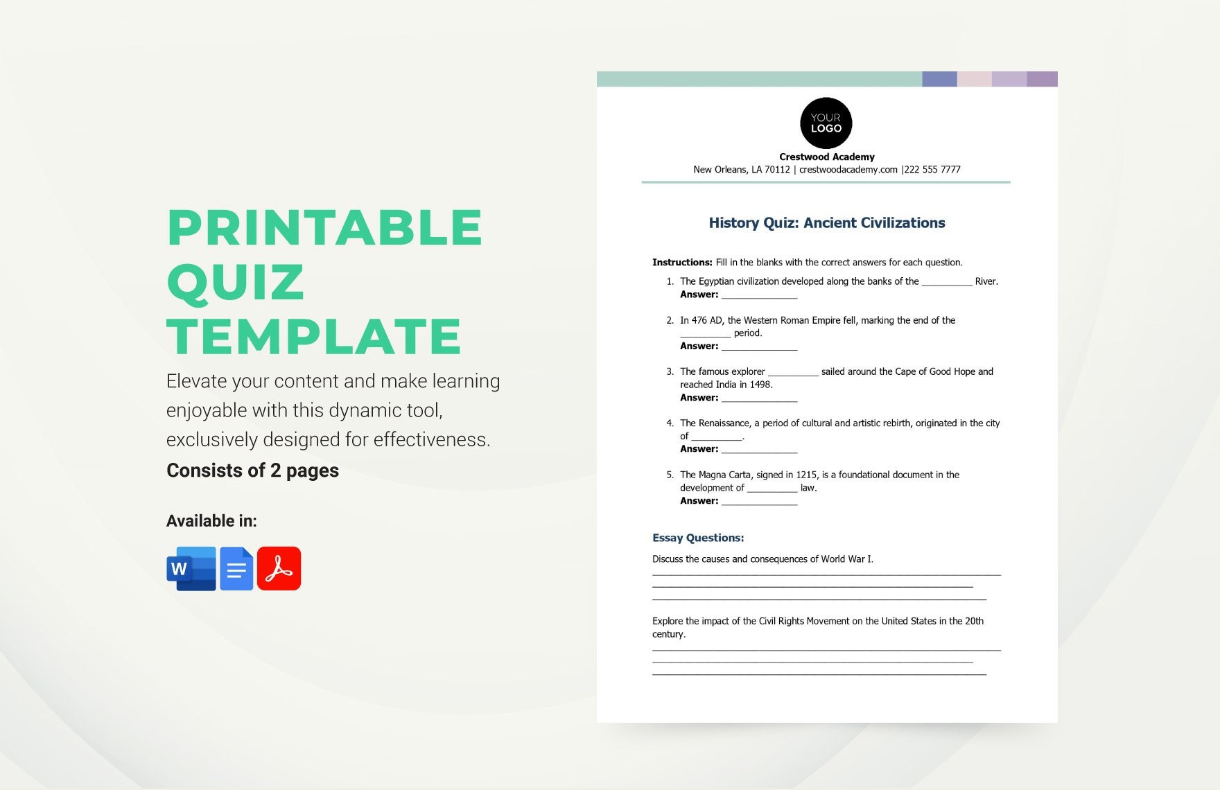 free printable picture quiz