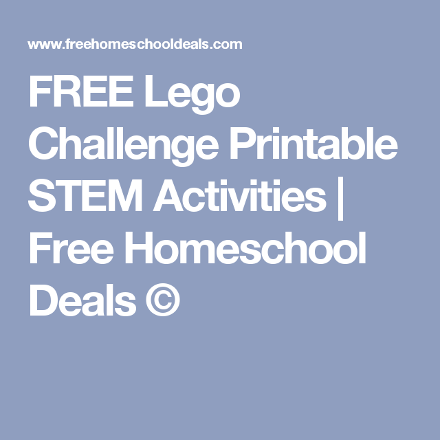 FREE Lego Challenge Printable STEM Activities Stem Activities Lego 