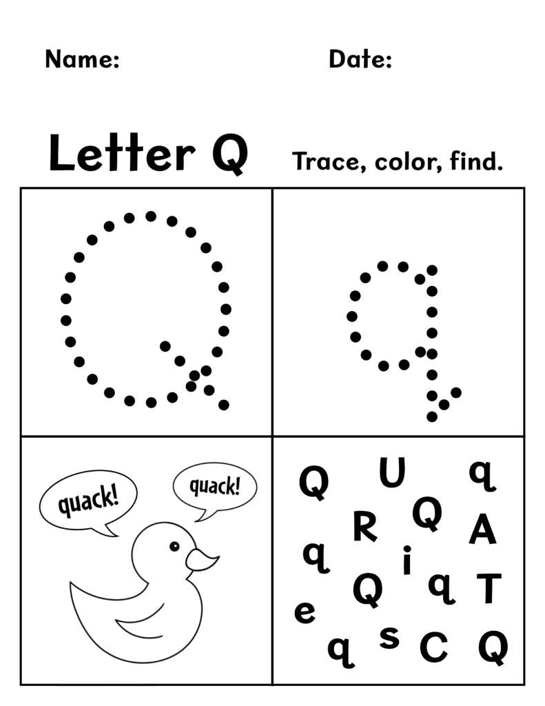 FREE Letter Q Worksheets For Preschool The Hollydog Blog Letter Q