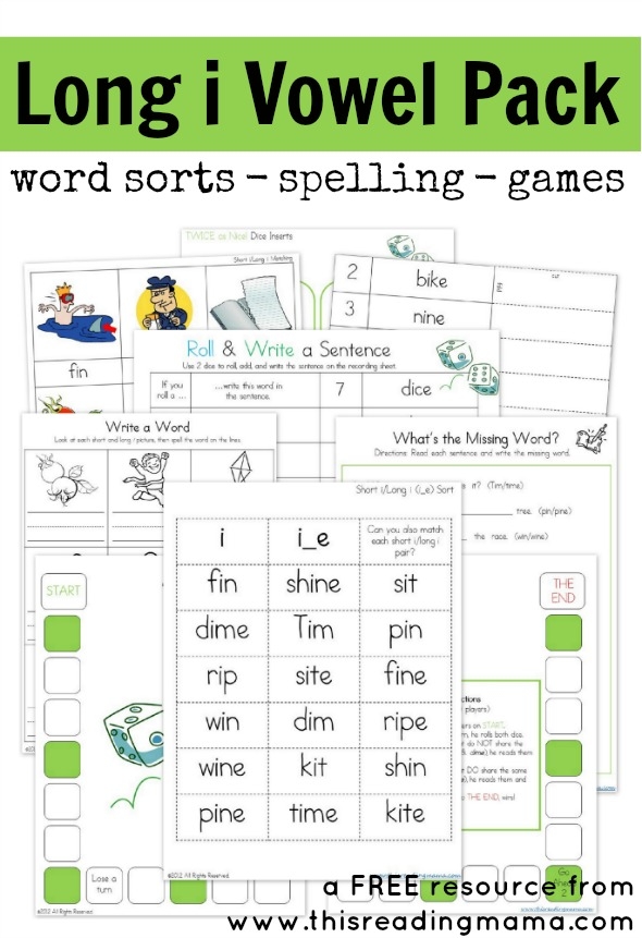 long vowel printable activities