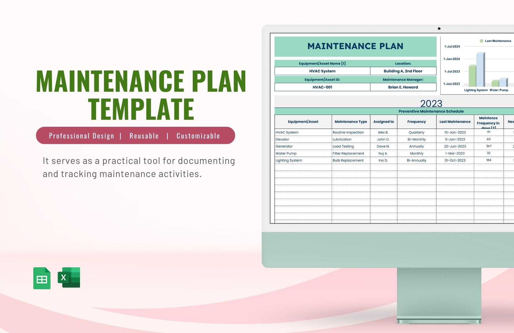 Free Maintenance Plan Templates Editable And Printable