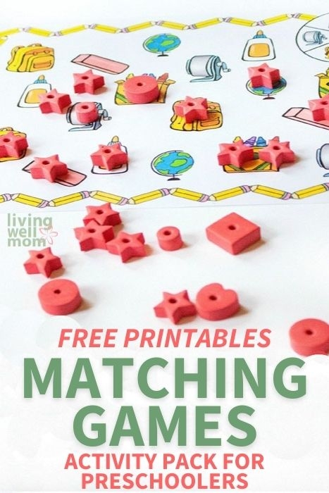Free Matching Games Printable Pack For Preschoolers Living Well Mom