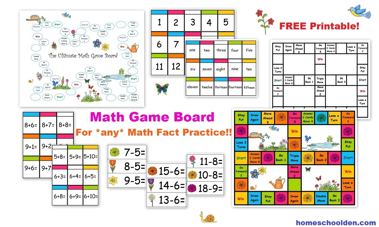 FREE Math Game Boards Free Homeschool Deals