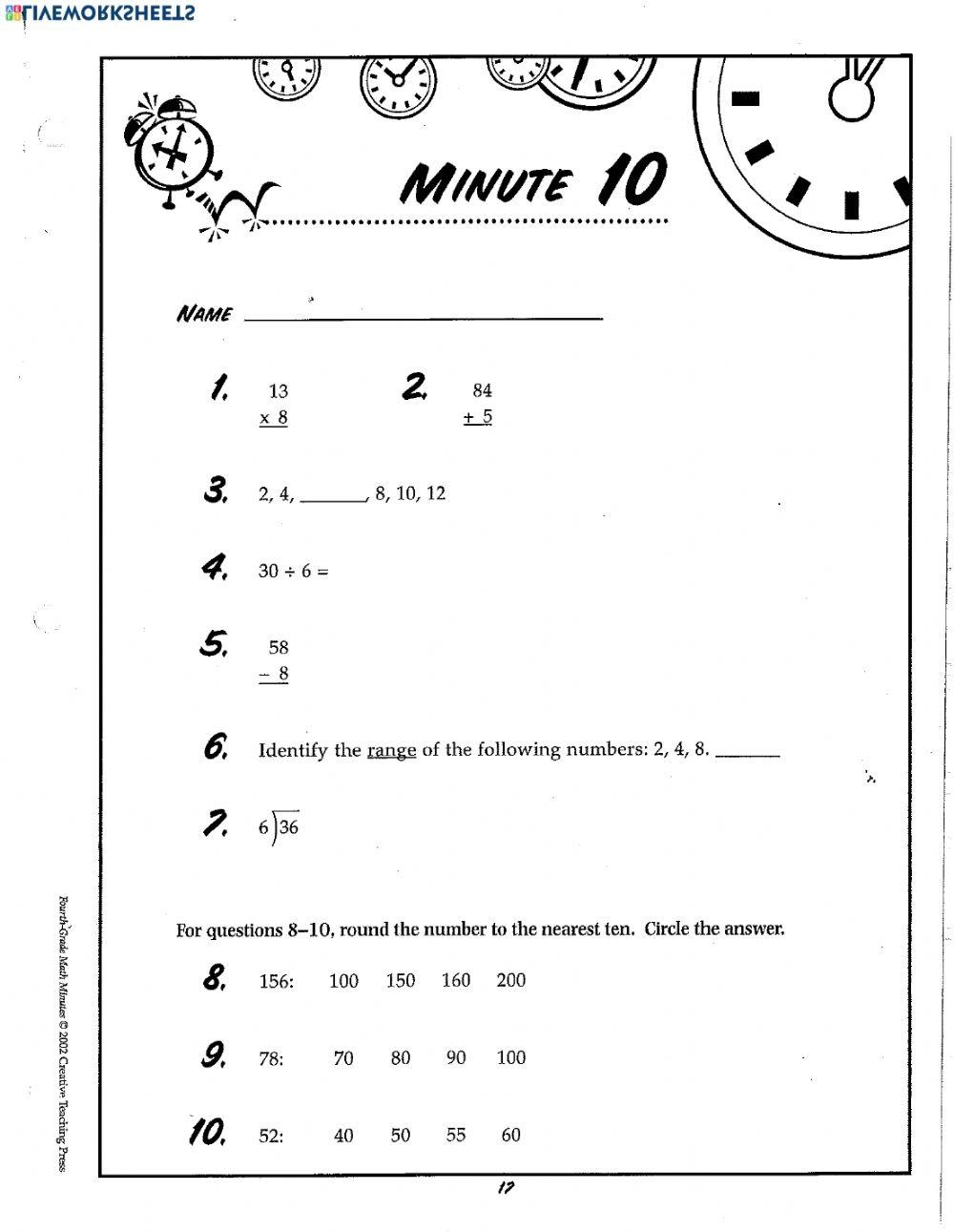 Free Math Minute Worksheet Download Free Math Minute Worksheet Png 