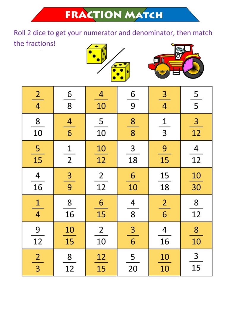 Free Math Printouts Fraction K5 Worksheets