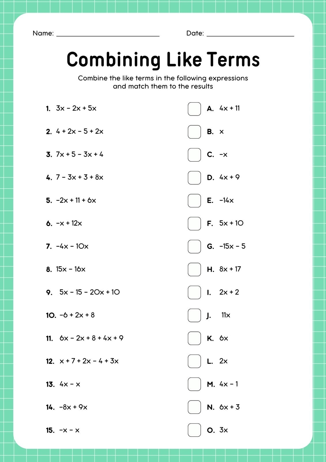 printable math worksheets for 8th graders
