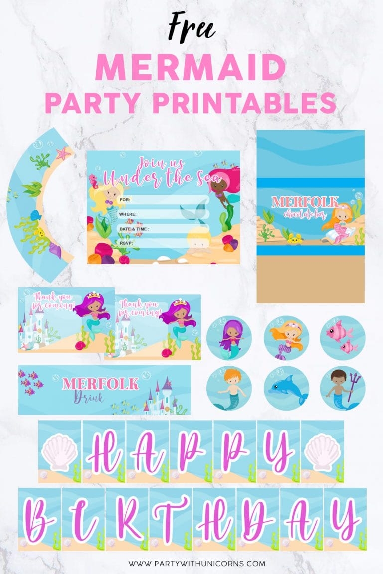 FREE Mermaid Party Printables Party With Unicorns