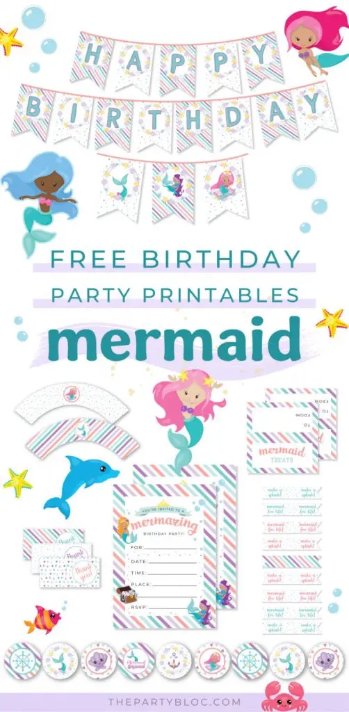 Free Mermaid Party Printables The Party Bloc