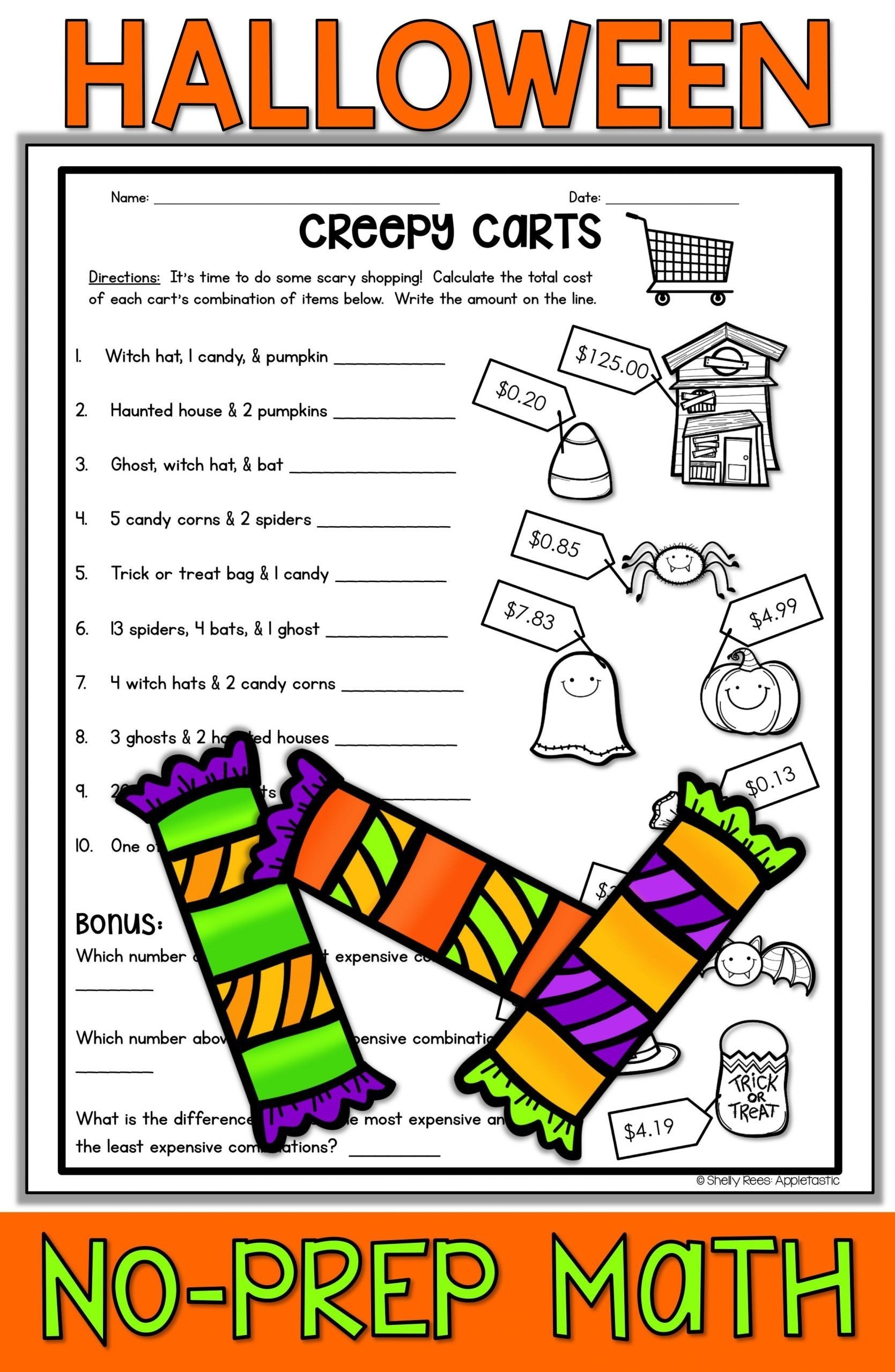 Free Middle School Halloween Math Worksheets AlphabetWorksheetsFree