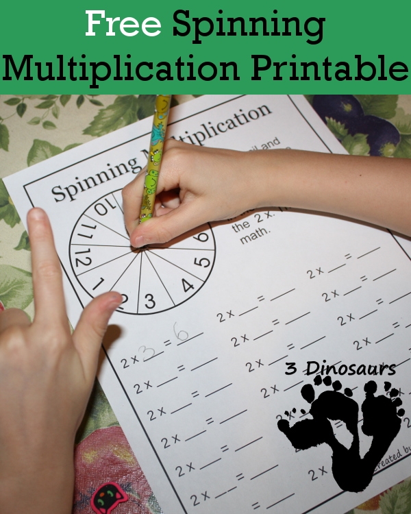 FREE Multiplication Spinning Game Printable Worksheet