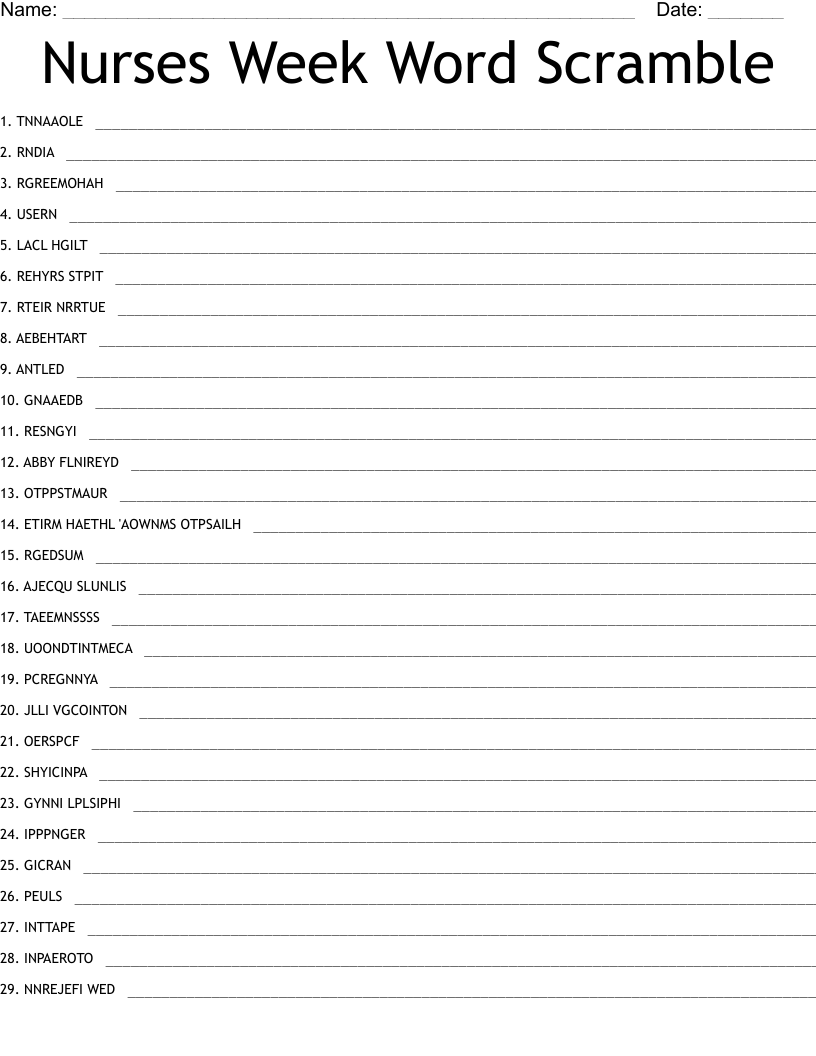 Free Nurse Printables Games Word Search Word Search Maker