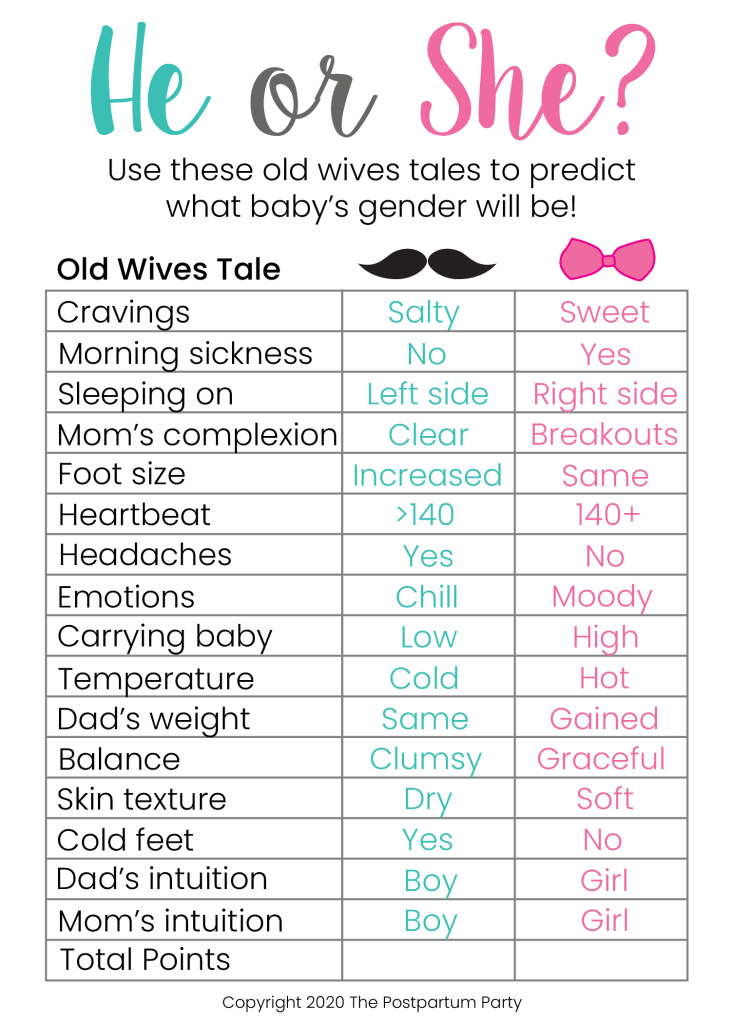 free old wives tales baby shower games printables