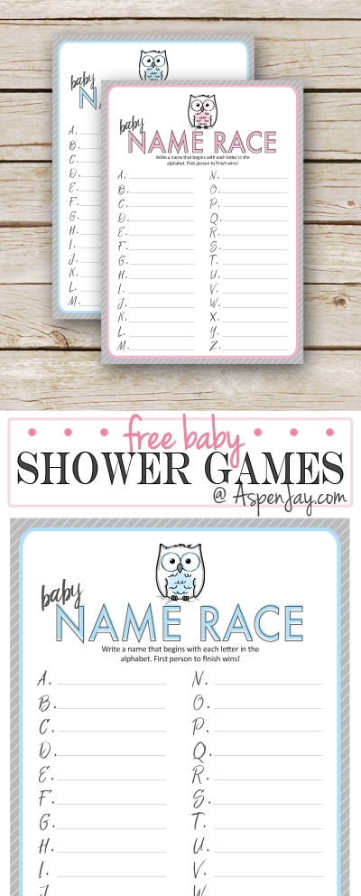 Free Owl Baby Shower Game Printable Aspen Jay