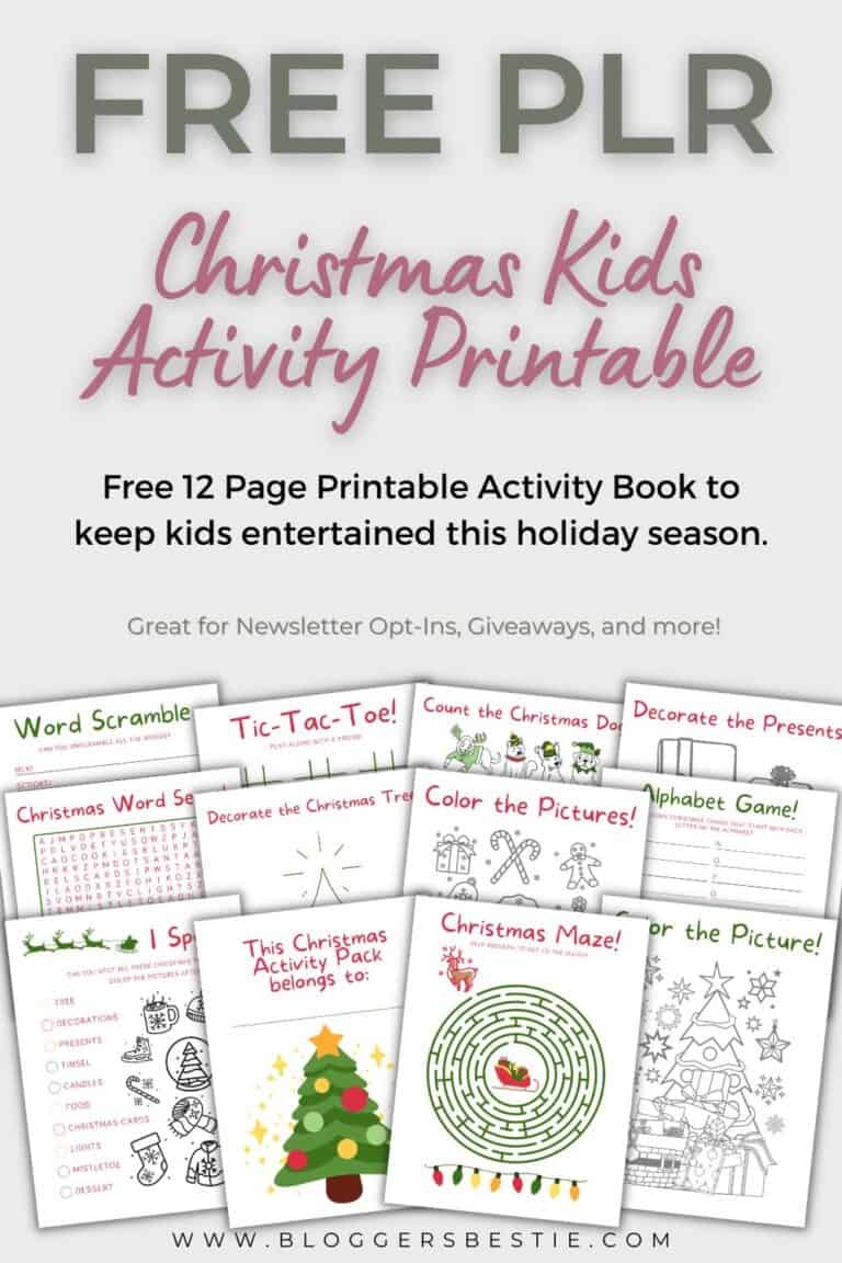 Free PLR Kids Christmas Activity Book Printable Blogger 39 s Bestie