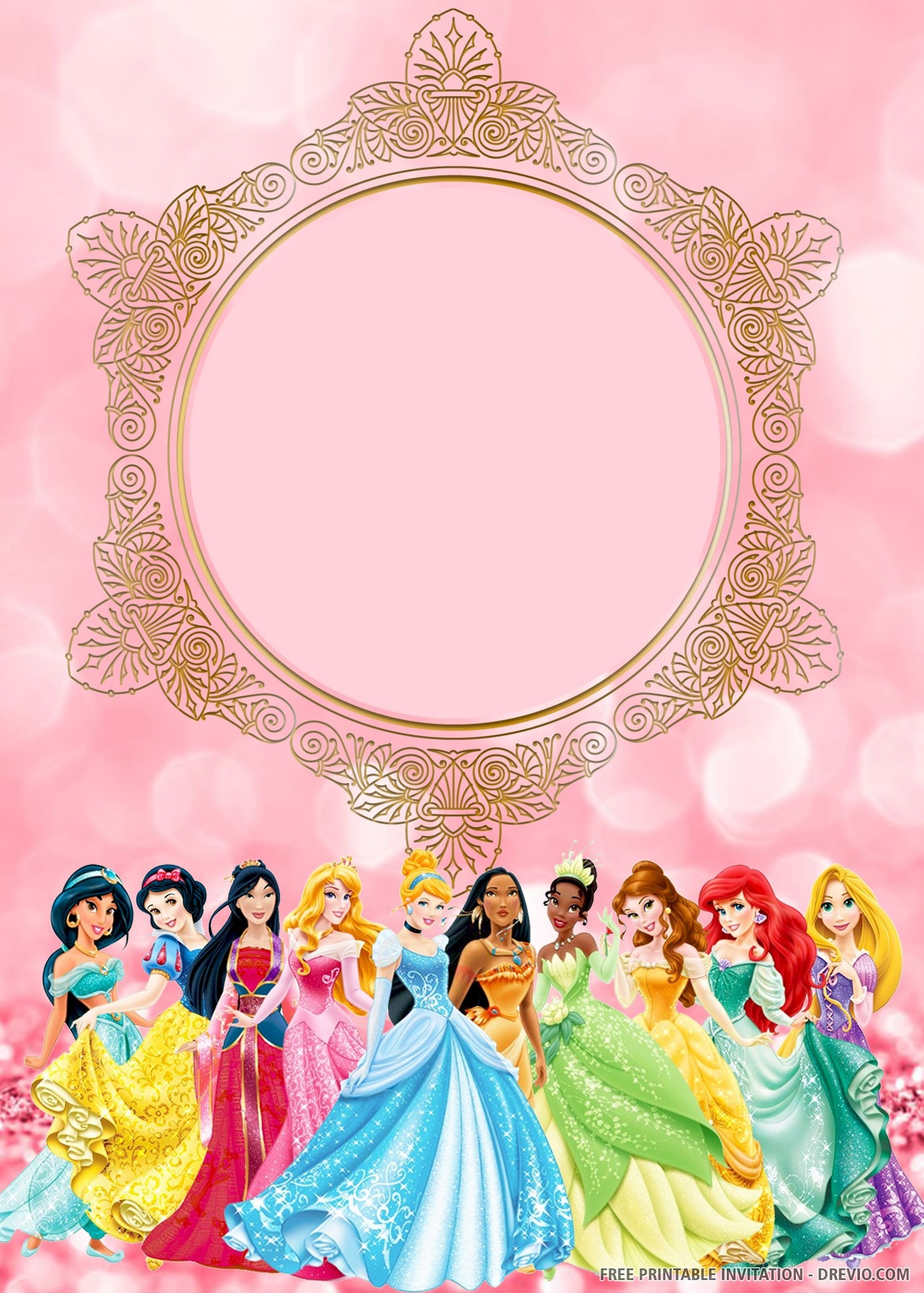 Free Princess Printable Invitations Templates Printable