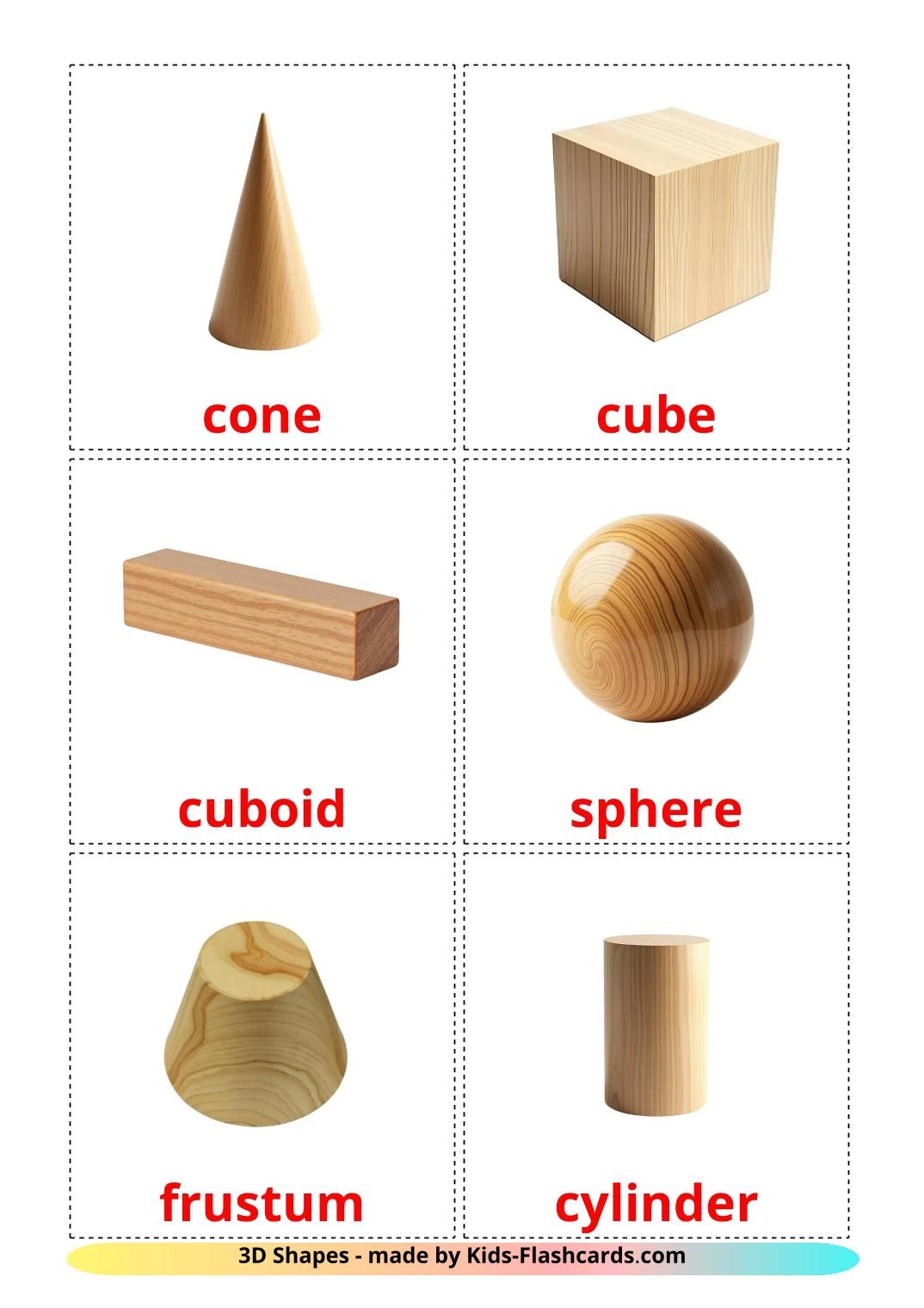 Free Printable 3D Shapes Flashcards Worksheet 58 OFF