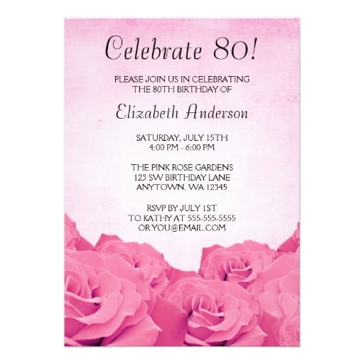 Free Printable 80th Birthday Invitations FREE Invitation Templates 
