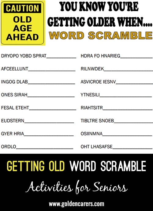 Free Printable Activities For Senior Citizens