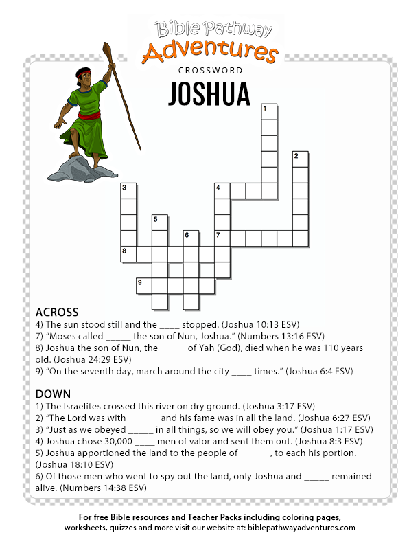 Free Printable Activity Joshua Activity Sheets Printable Word Searches