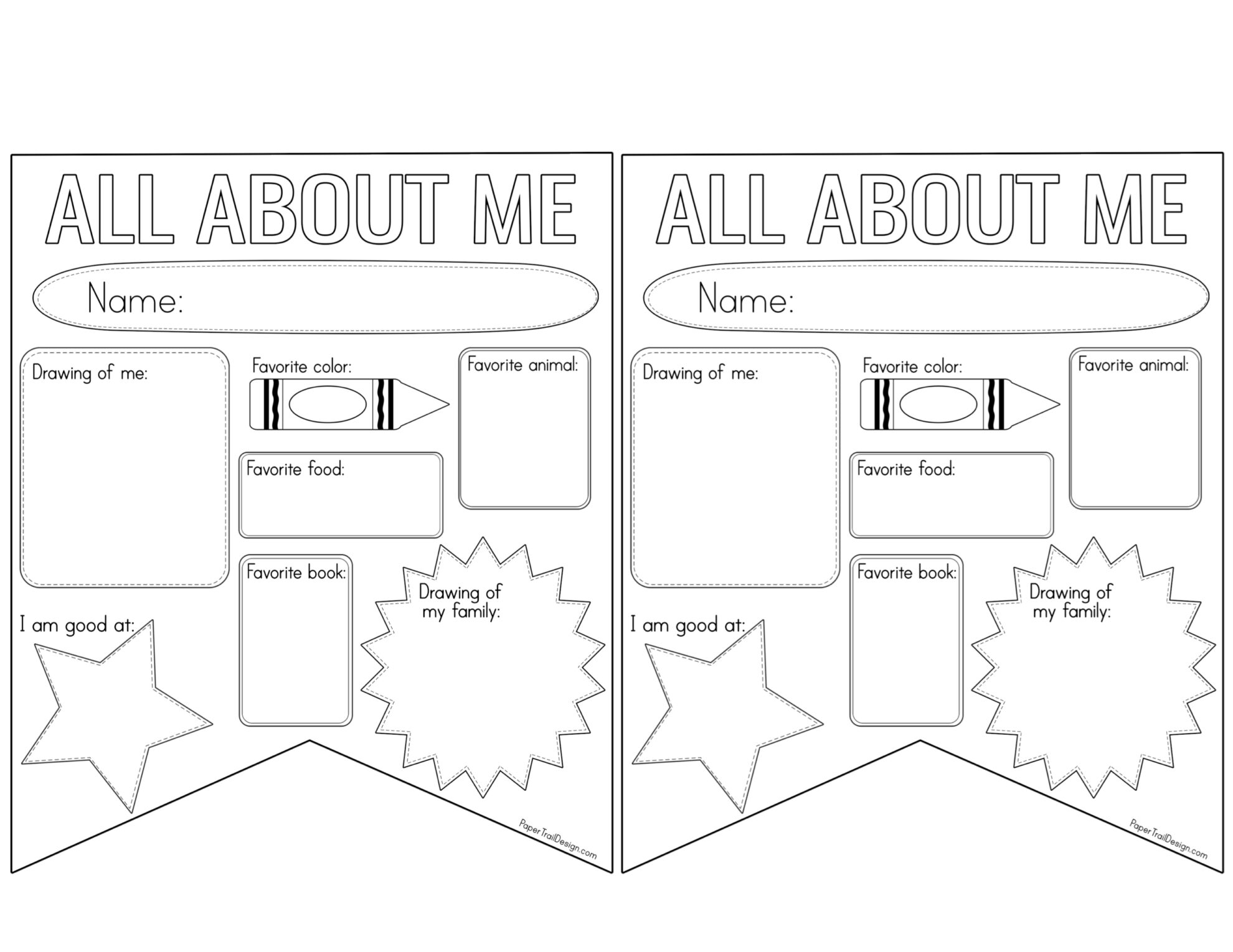 Free Printable All About Me Activities