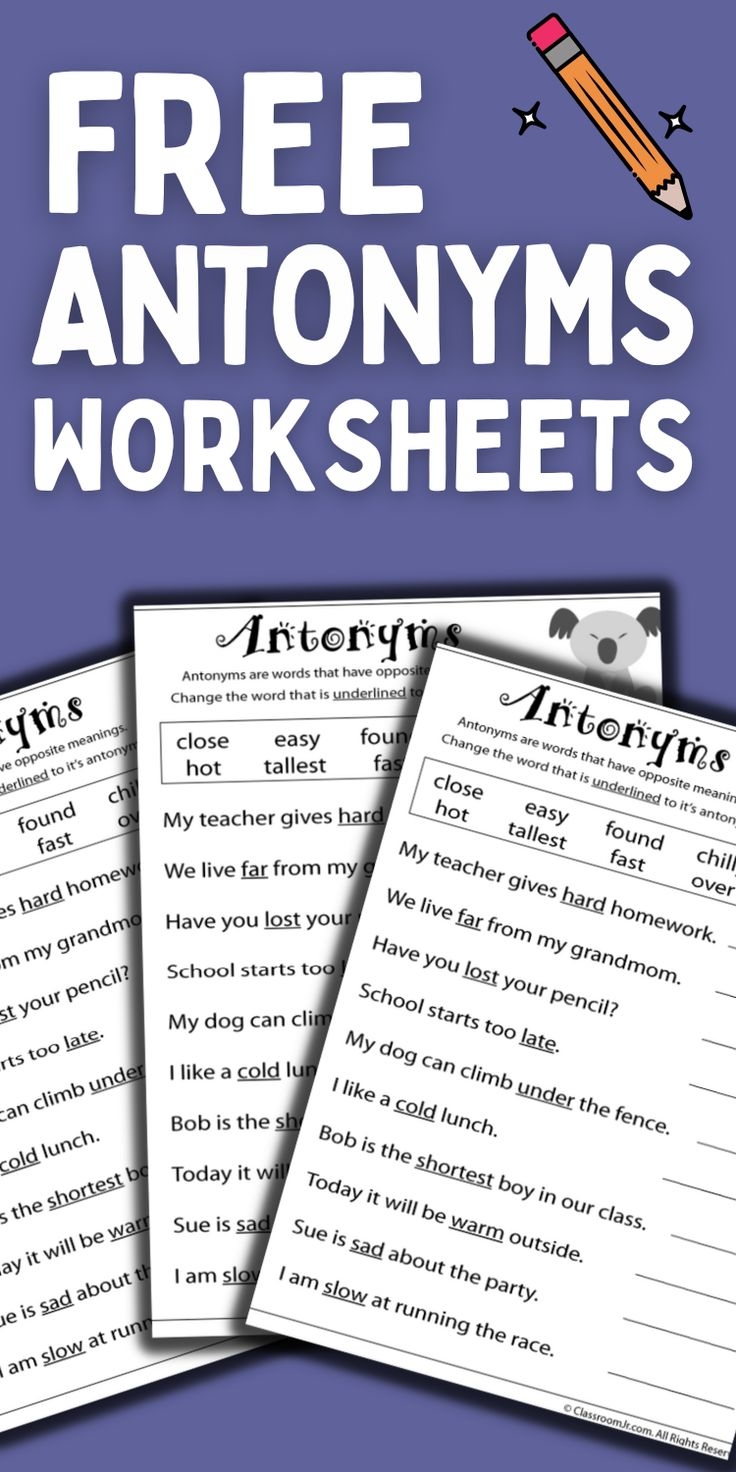 FREE Printable Antonym Worksheet In 2024 Antonyms Worksheet Antonym 