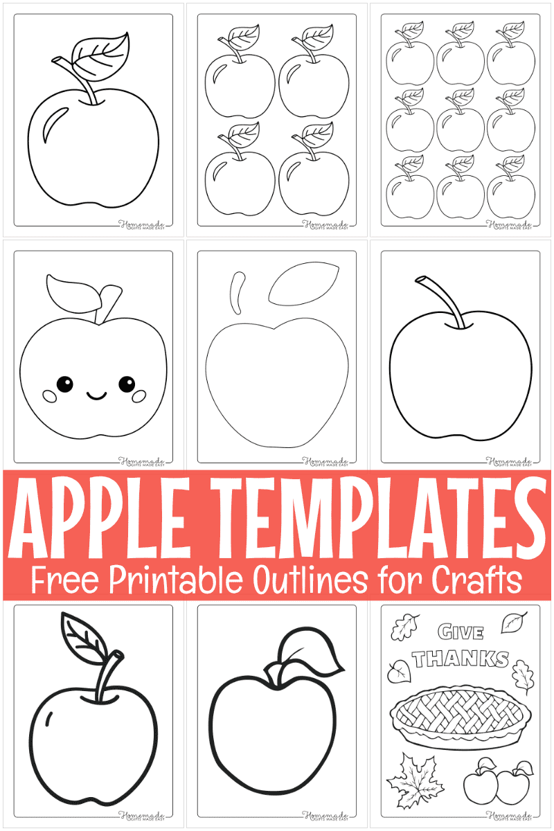 Free Printable Apple Templates For Fall Crafts Worksheets Library
