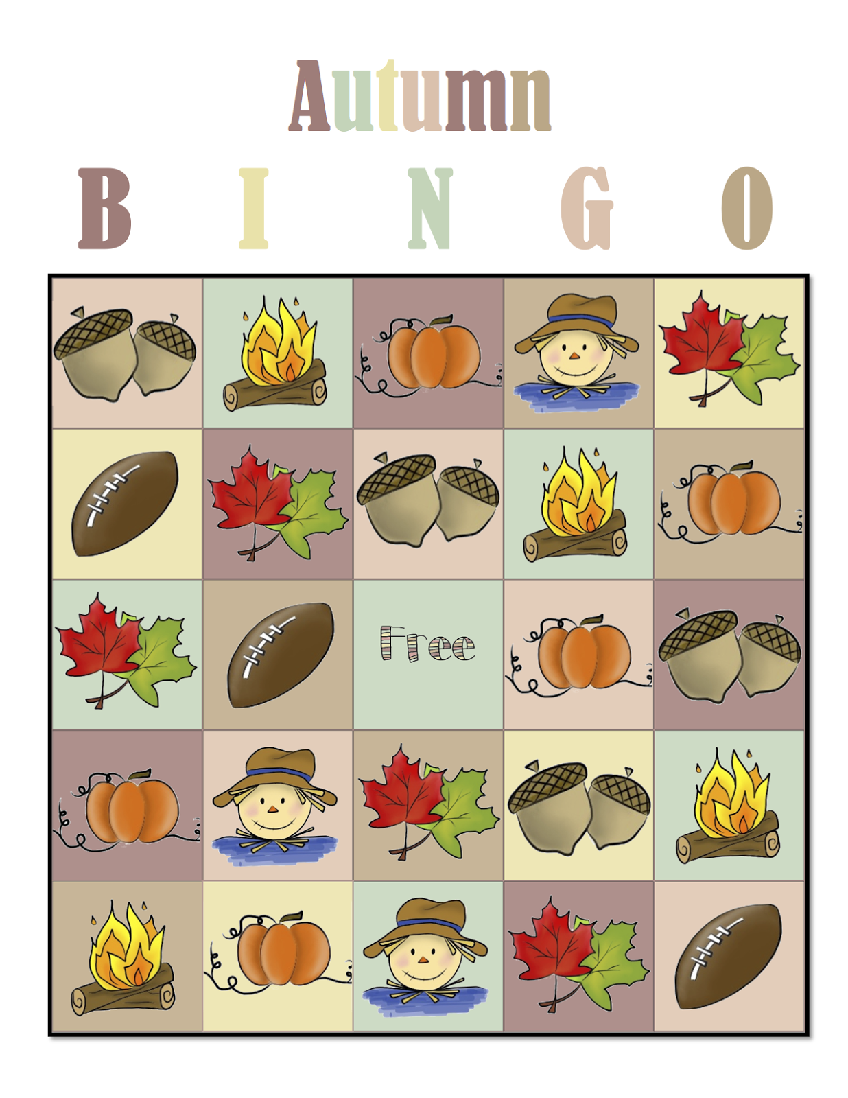 Free Printable Autumn Bingo Cards Free Printable Bingo Cards Bingo