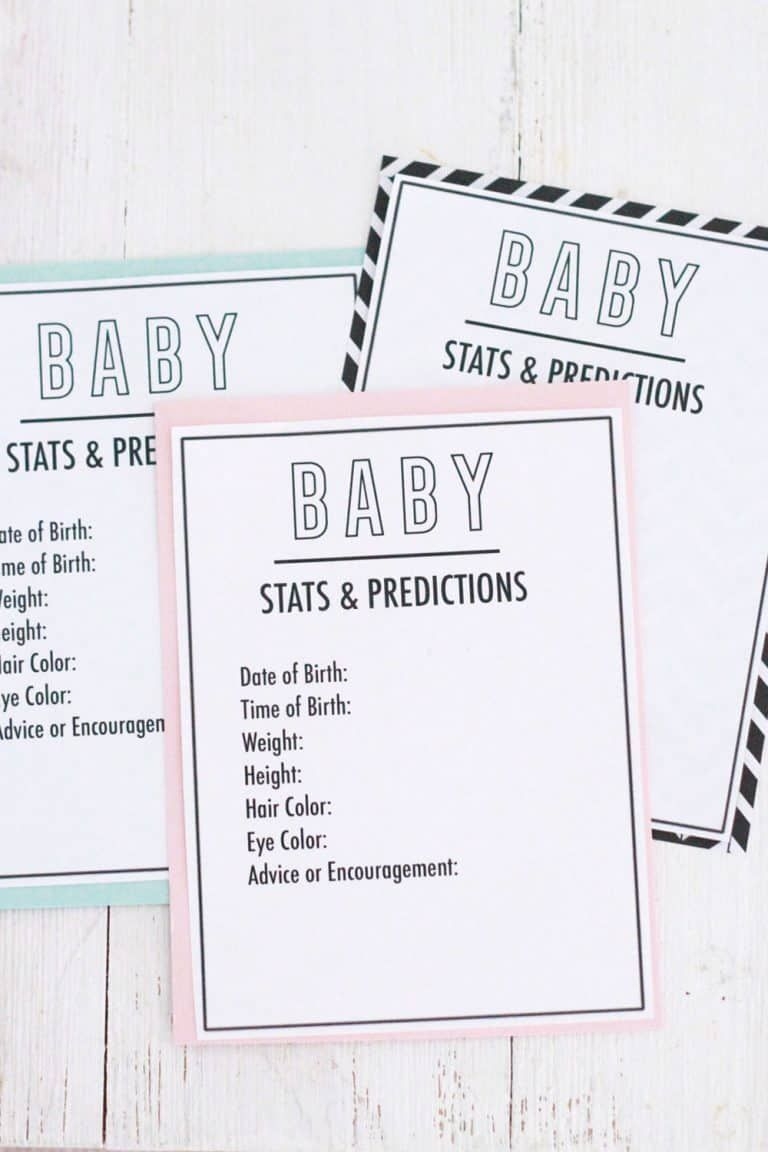 Free Printable Baby Predictions Cards With Space For Advice For The Mom 