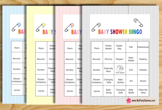 free printable baby shower bingo game