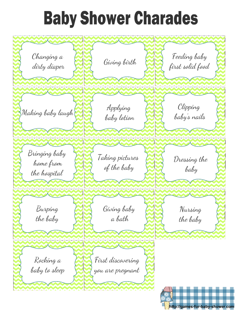 free printable babay shower games