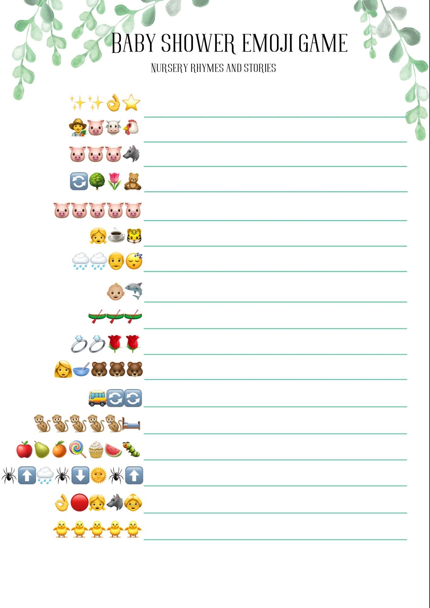 Free Printable Baby Shower Emoji Pictionary Quiz 50 OFF