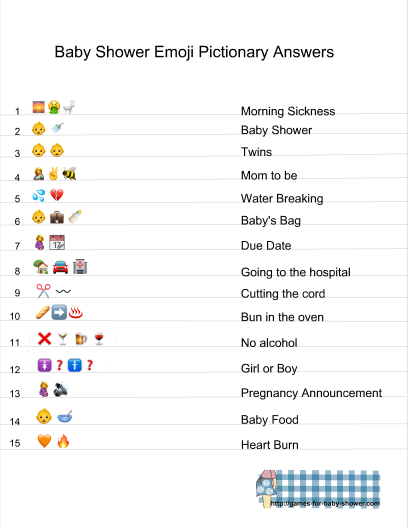 free printable baby shower emoji games