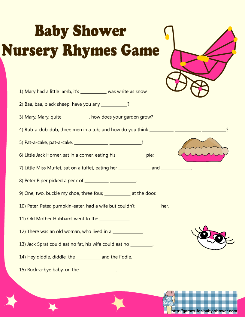 free printable baby shower game signs