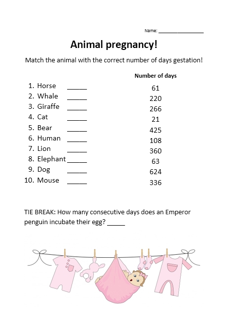 free printable baby shower games animal pregnancy