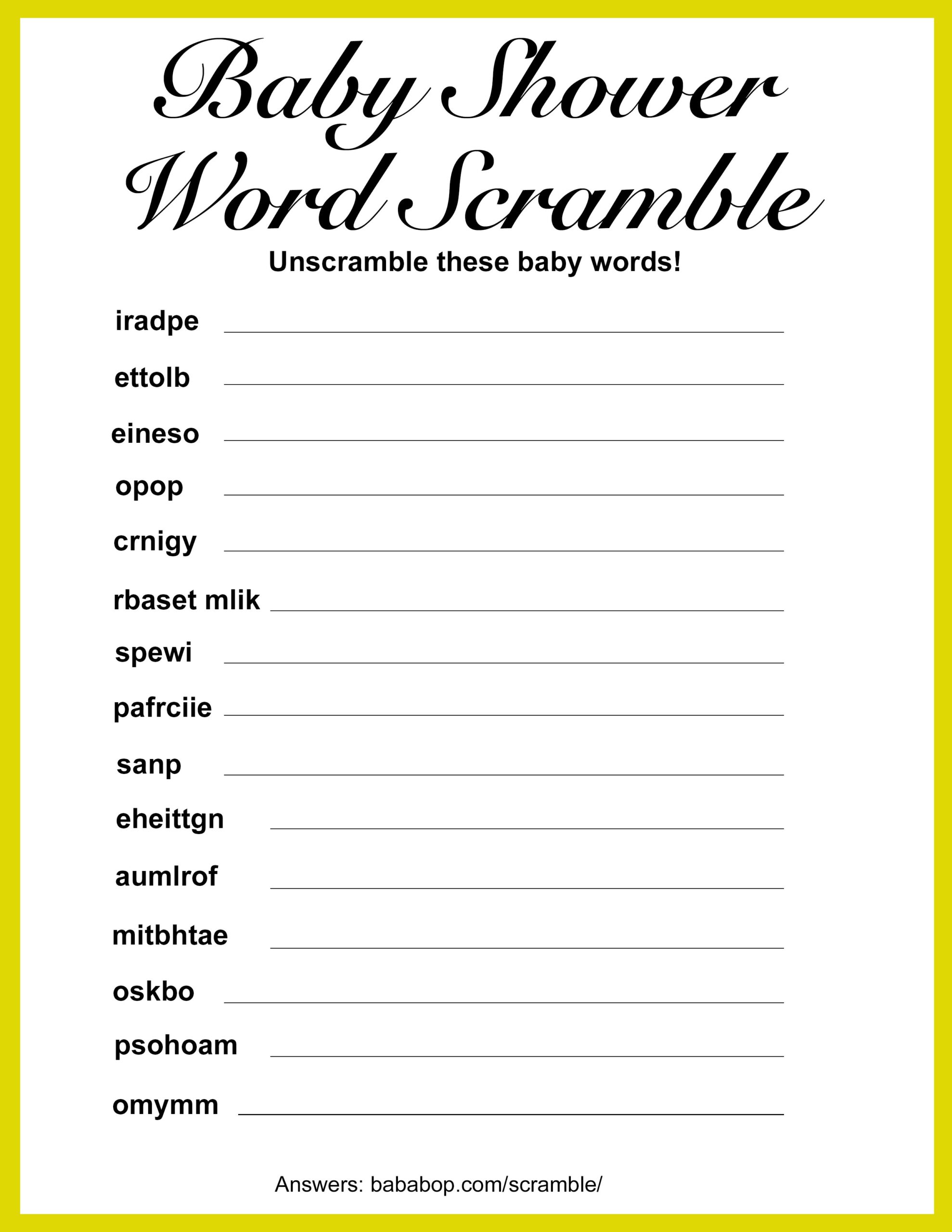 Free Printable Baby Shower Games Pjs And Paint Volume 40 OFF