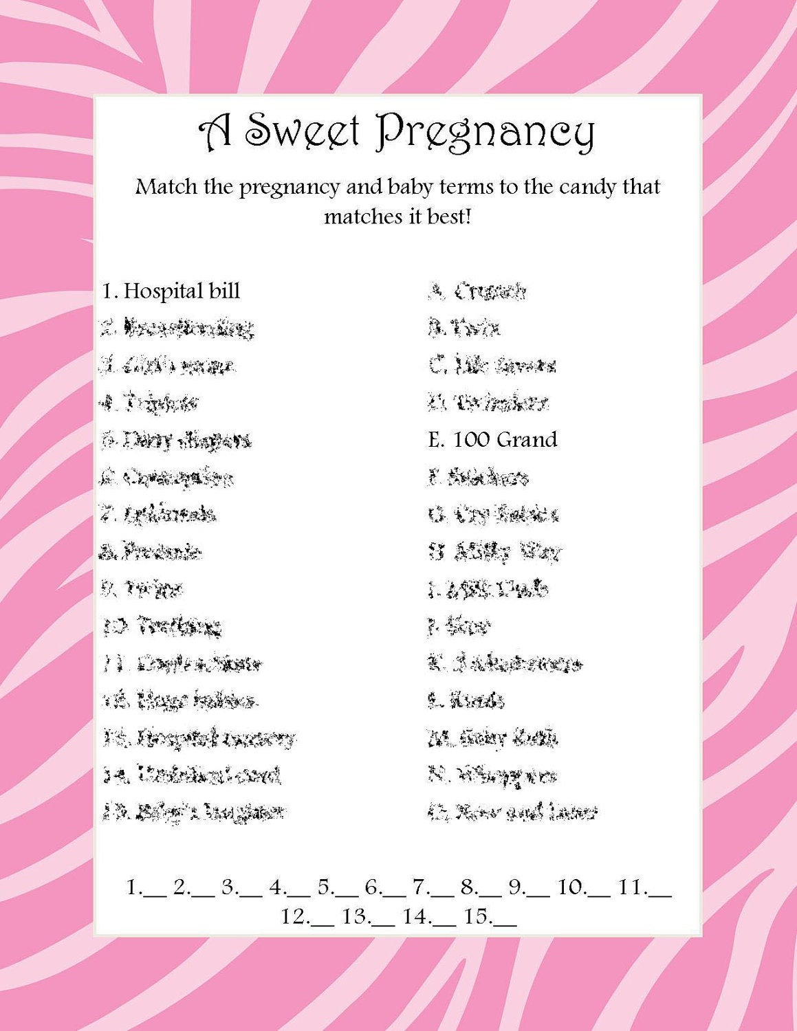 free printable baby shower game pregnancy how sweet it is