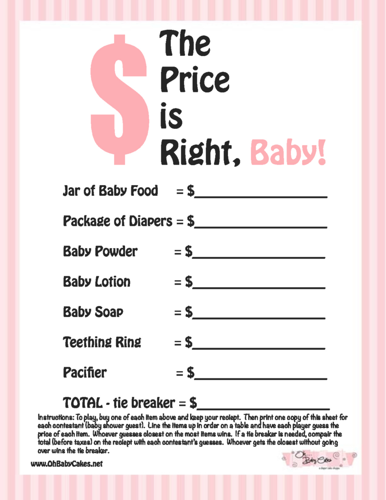 Free Printable Baby Shower Games With Answer Key Free Printable Rossy