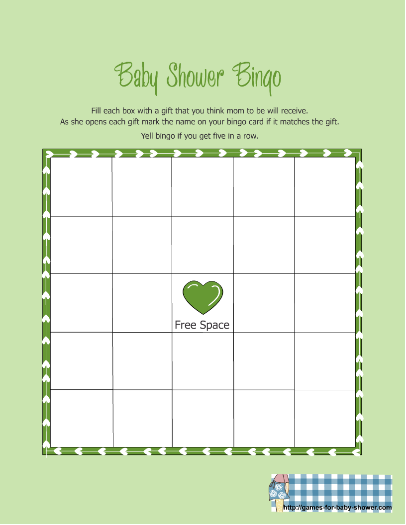 Free Printable Baby Shower Gift Bingo Game