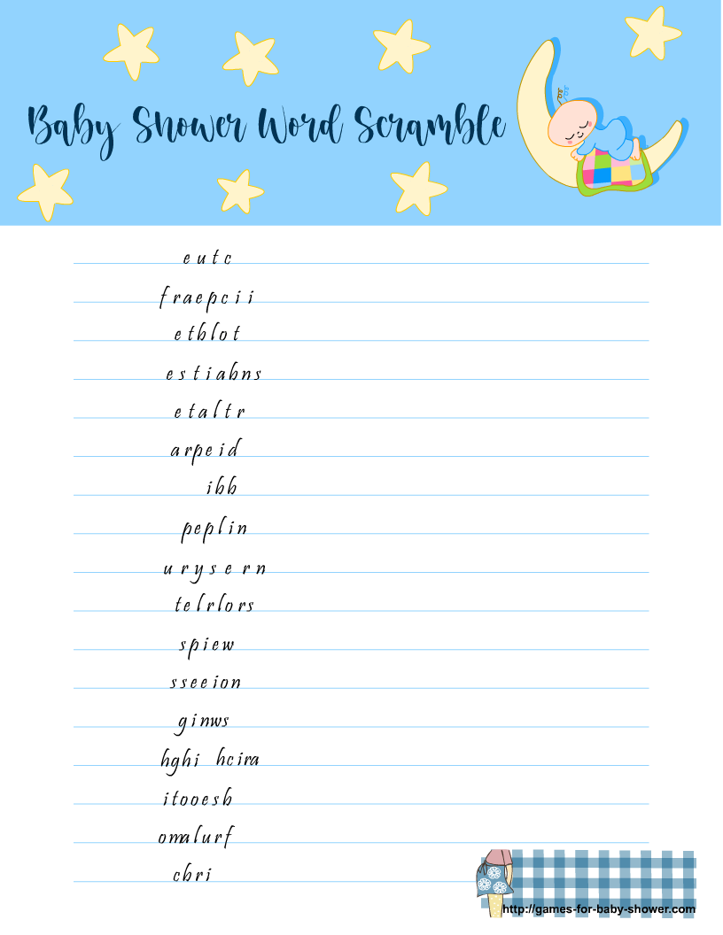 free printable baby scramble games