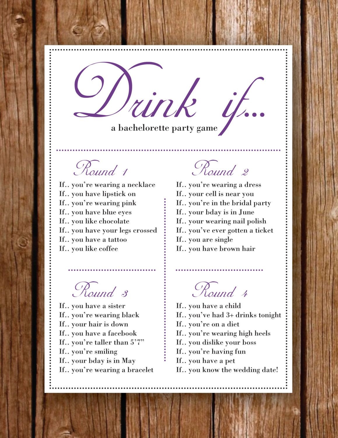free printable bachelorette drinking games